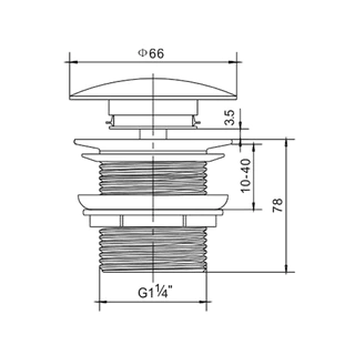 KASSA สะดืออ่างล้างหน้า แบบกด รุ่น KS-EB1006 โครเมียม