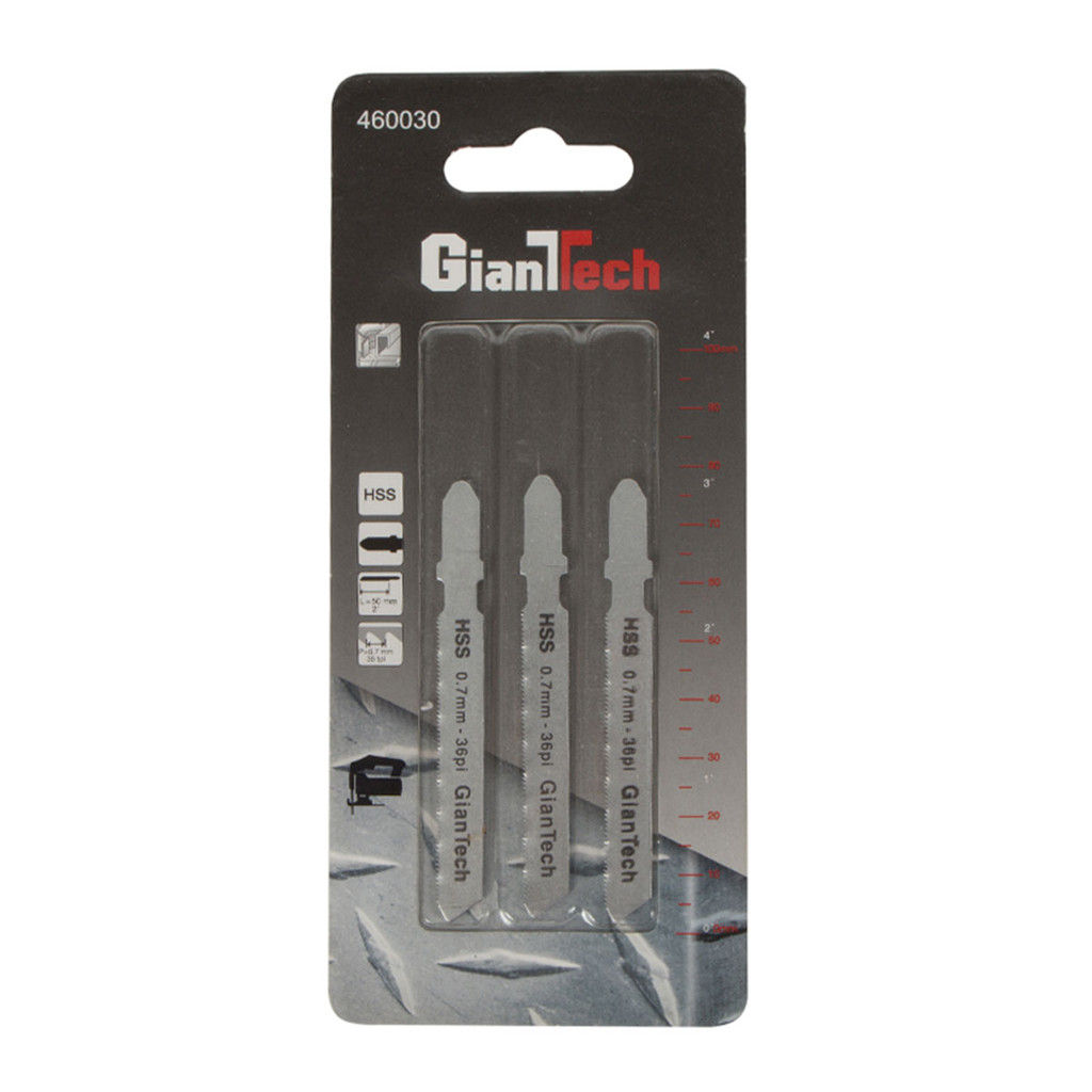 GIANTTECH ใบเลื่อยจิ๊กซอว์ รุ่น 460030 ขนาด 51 - 0.7 มม. / 36 TPI (แพ็ค 3 ชิ้น)