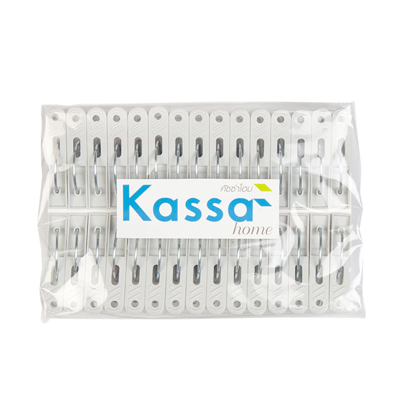 KASSA HOME กิ๊บหนีบผ้า พลาสติก (แพ็ค 30 ชิ้น) สีเทา