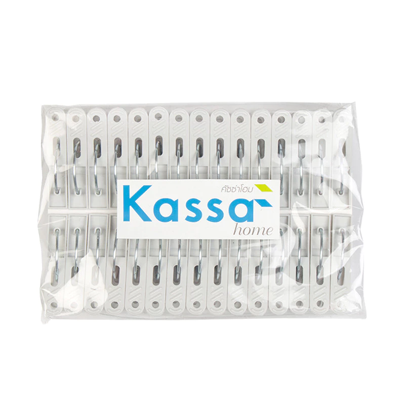 KASSA HOME กิ๊บหนีบผ้า พลาสติก (แพ็ค 30 ชิ้น) สีเทา