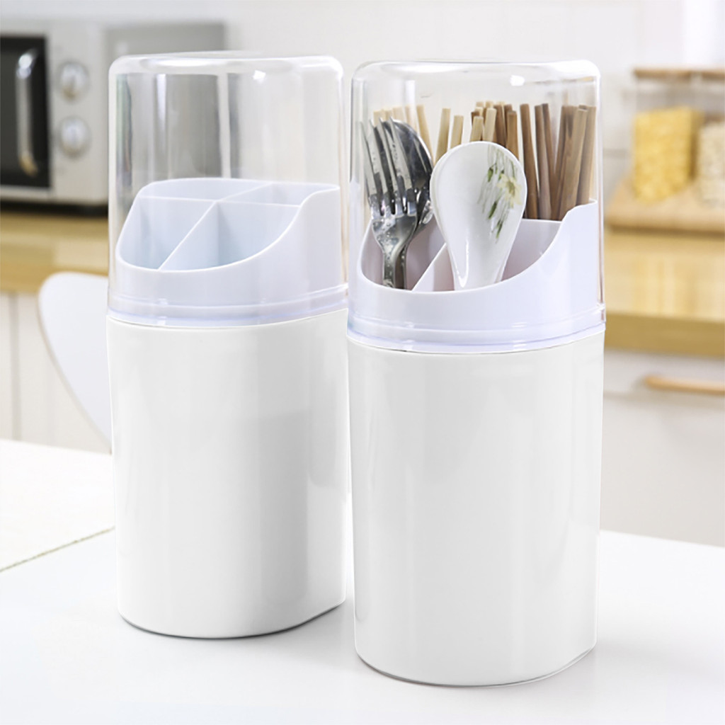 KASSA HOME ที่ใส่ตะเกียบพร้อมฝาครอบ รุ่น UTKB-0005 ขนาด 10 x 10 x 27 ซม. สีขาว - รูปที่ 5