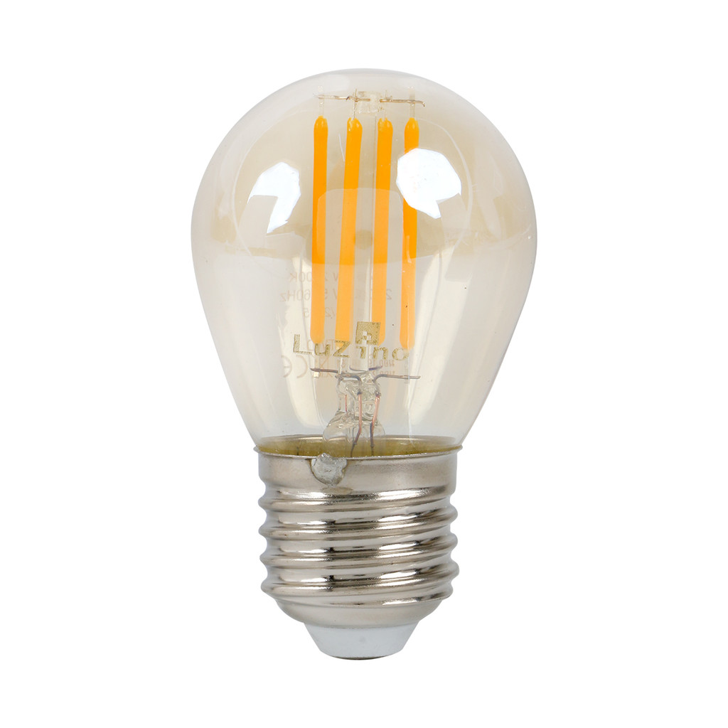 LUZINO หลอดวินเทจ LED 4วัตต์ Warm White รุ่น SKLFAMBA60-4W กระจกสีชาทอง A60 E27