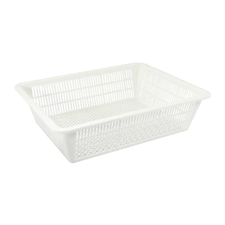 KASSA HOME ตะกร้าพลาสติกอเนกประสงค์ทรงเหลี่ยม รุ่น NNH-334-L ขนาด 35.5 x 45.5 x 12.5 ซม. สีขาว