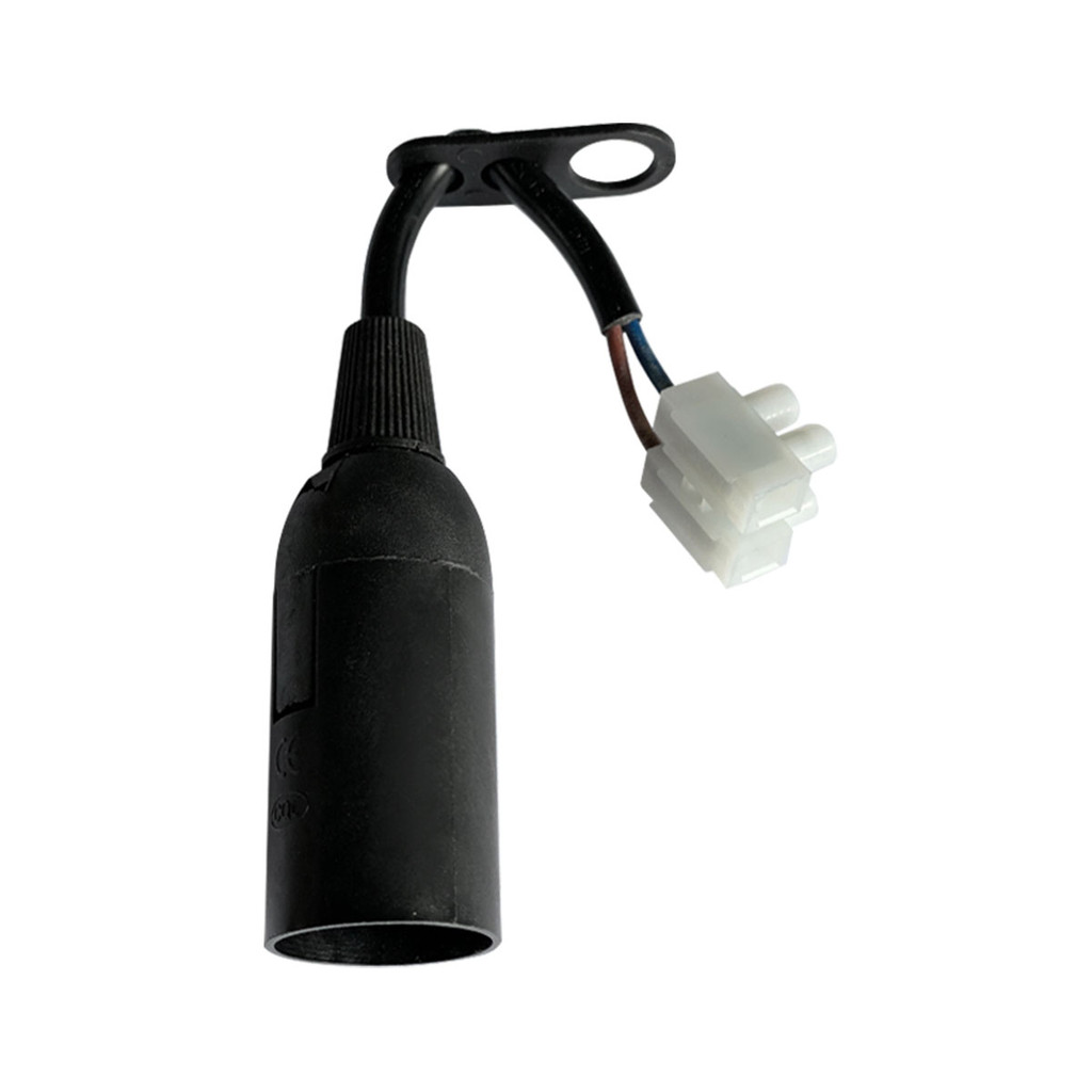 LUZINO ขั้วหลอดไฟเกลียว E14 + คอนเนคเตอร์ รุ่น E14-P1 สีดำ