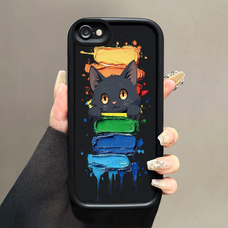 เคสสำหรับ iPhone 6 Plus 6s Plus 7 Plus 8 Plus SE 2020 เคสนิ่มซิลิโคนเคสมือถือลายแมวสีสันสดใสสุดสร้างสรรค์ – โปรปัง