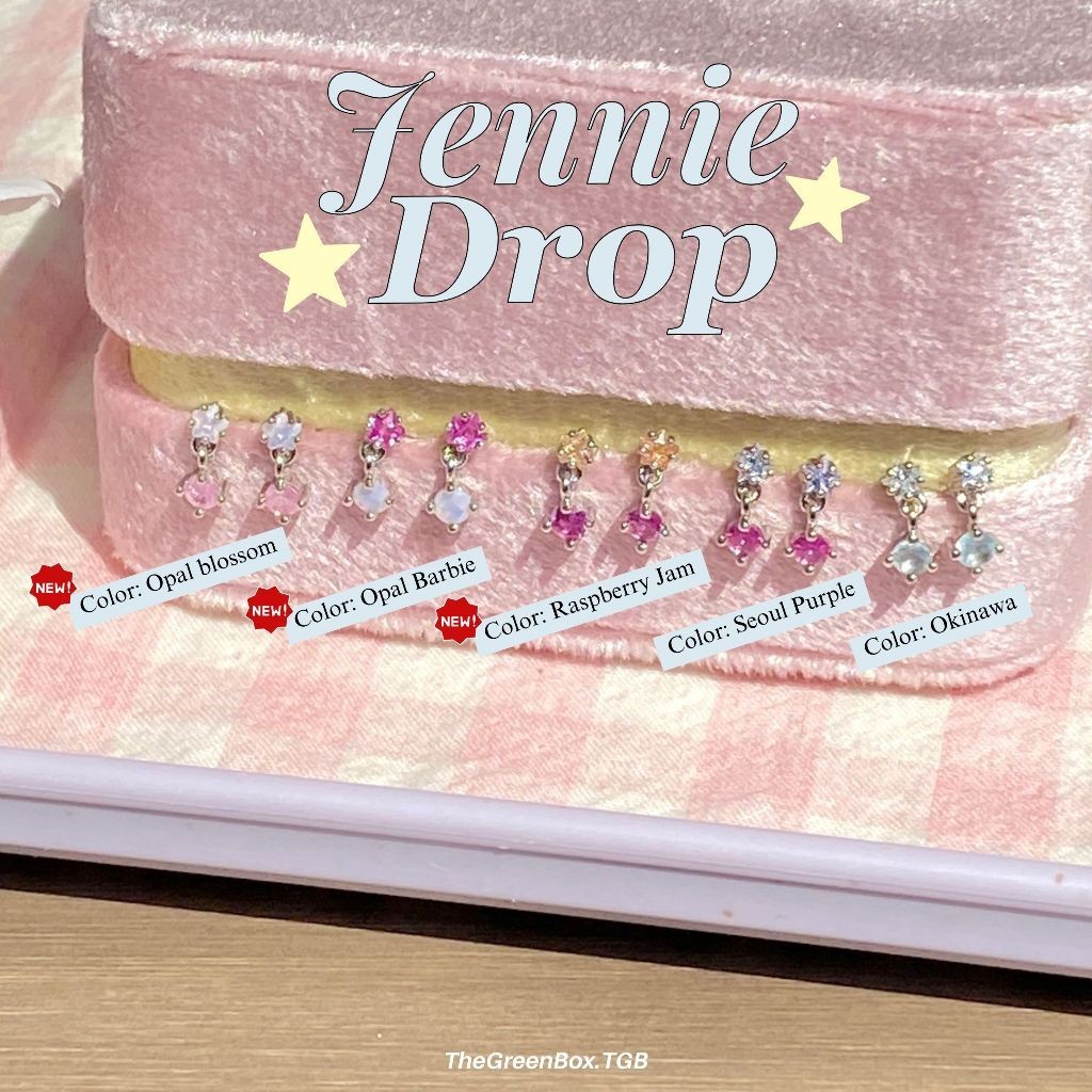 ต่างหู Jennie Drop ก้านเงินแท้ S925 - TheGreenBox.tgb น้องจิ๋วสุดน่ารัก แมชง่าย