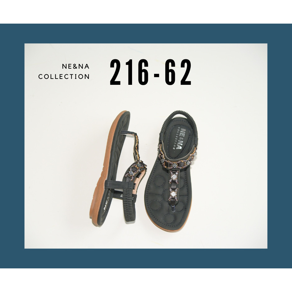 รองเท้าเเฟชั่นผู้หญิงเเบบเเตะส้นเเบน No. 216-62 NE&NA Collection Shoes