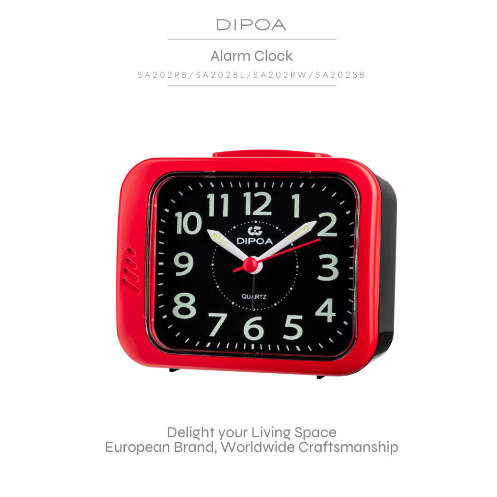 DIPOA Alarm Clock (SA202BL/SA202RB/SA202RW/SA202SB) นาฬิกาปลุกตั้งโต๊ะ สีสันสดใส