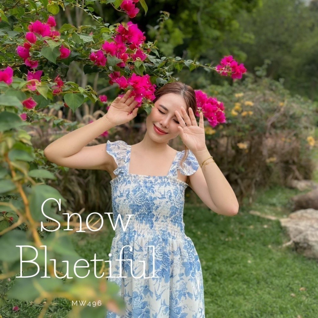 MyWay Brand : Dress ชุดเดรส - Snow Bluetiful