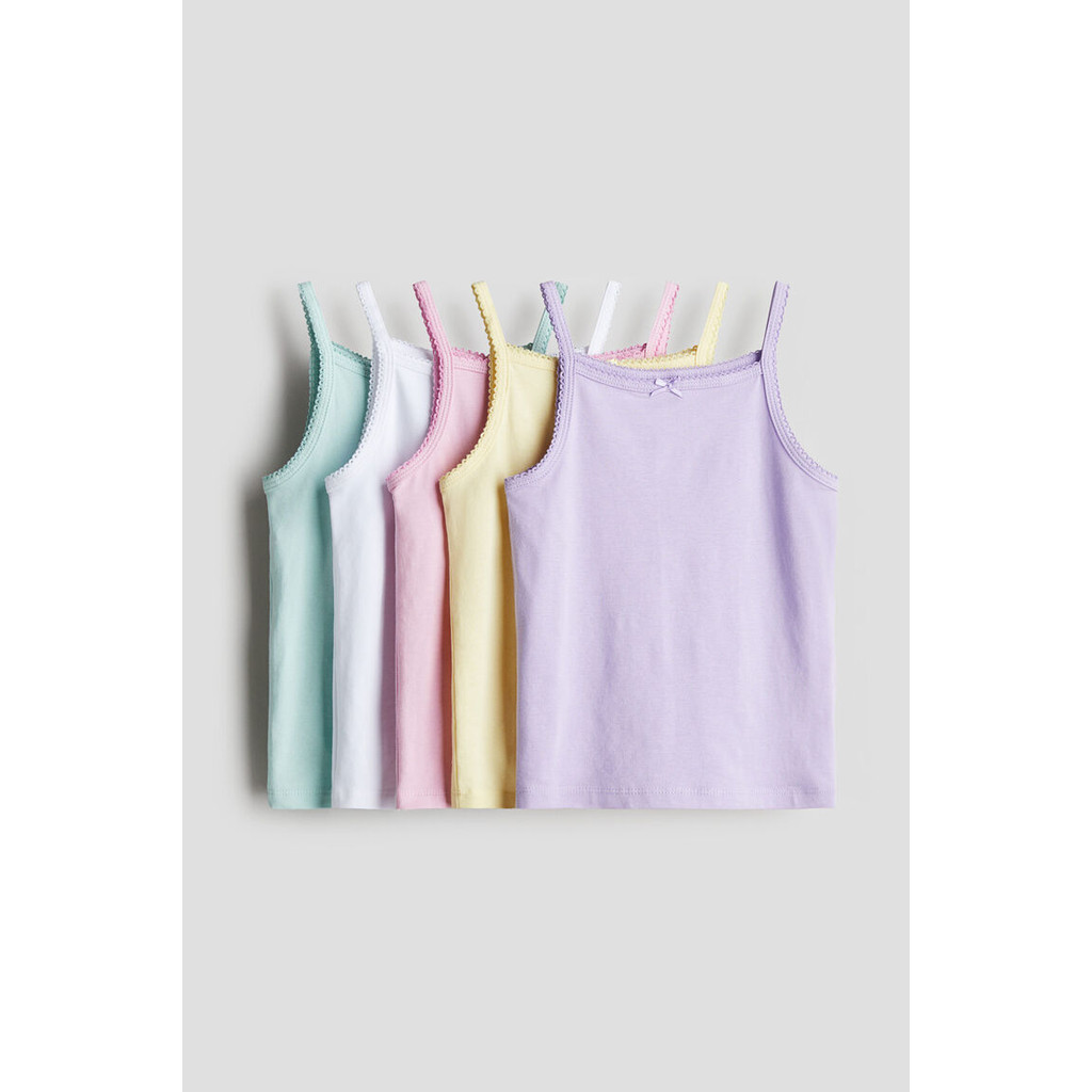 H&M(เอชแอนด์เอ็ม) ชุดเสื้อกล้าม Jersey 5 ตัวแพ็ค เด็กผู้หญิง 0750623_11