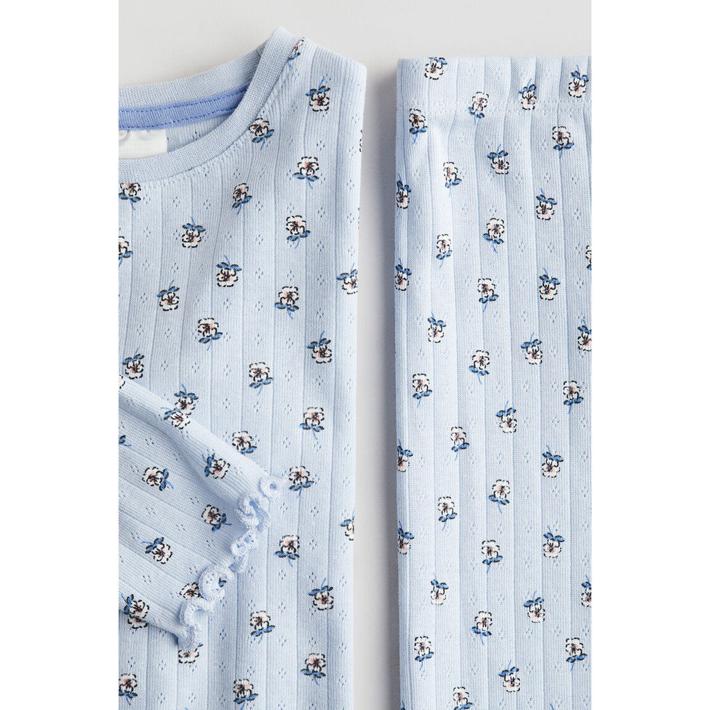 H&M(เอชแอนด์เอ็ม) ชุดนอนผ้าฝ้ายลายริบแบบมีรอยหยัก เด็กผู้หญิง 1241119_3 - รูปที่ 4