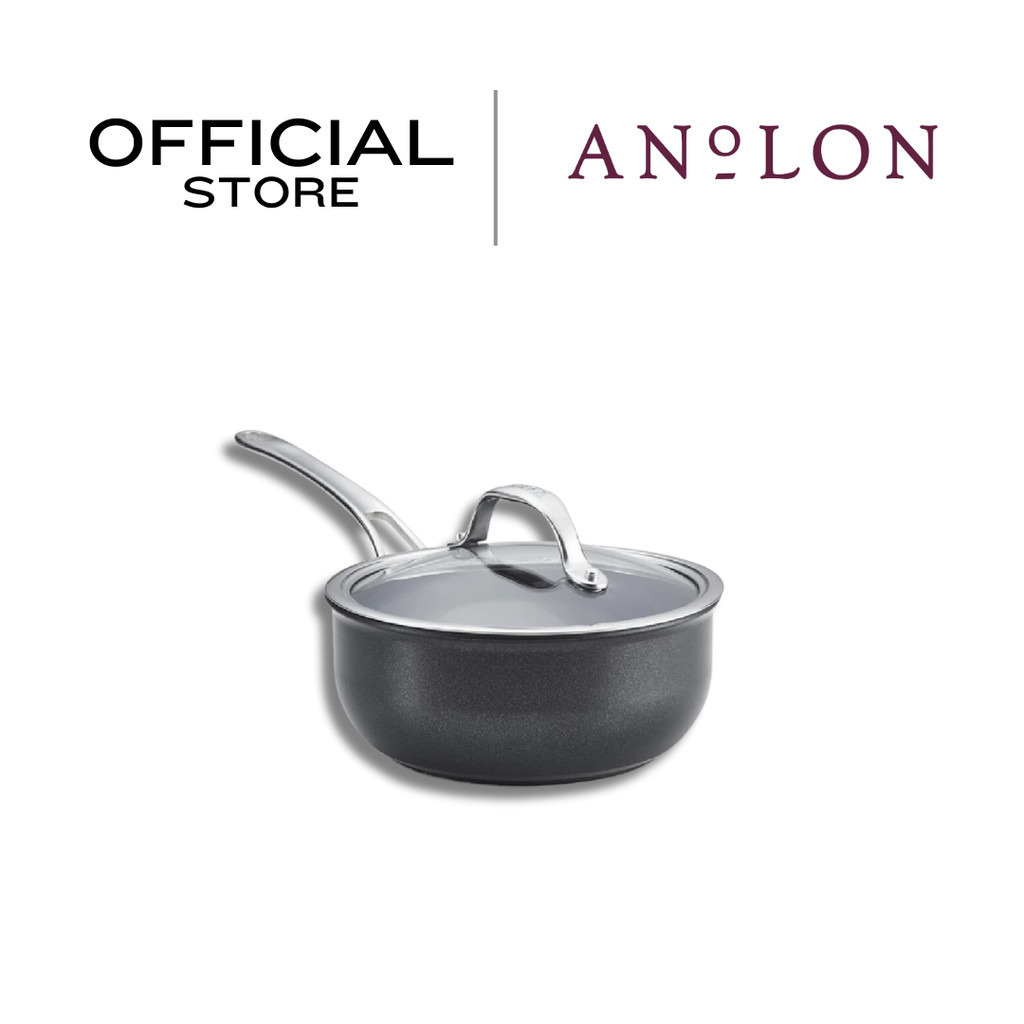 ANOLON X หม้อมีด้ามจับทรงตื้นพร้อมฝา ขนาด 20 ซม./2.4 ลิตร Saucier (14341-T)