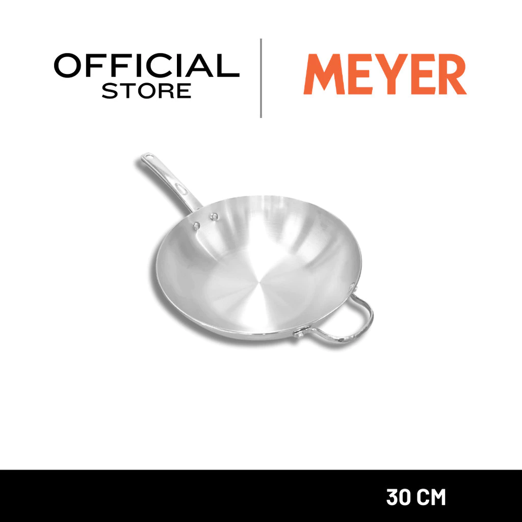 MEYER BELLA CLASSICO Stainless Steel 30cm / 12" Wok Skillet กระทะสแตนเลส มีหูช่วยจับ (77298-T)