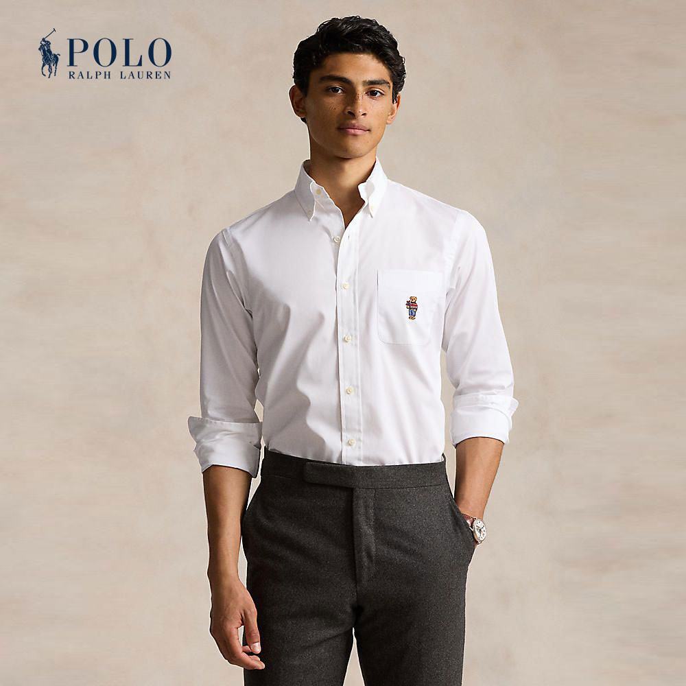 Polo Ralph Lauren เสื้อเชิ้ตผู้ชาย Custom Fit Polo Bear Poplin Shirt รุ่น MNPODSH37620510 