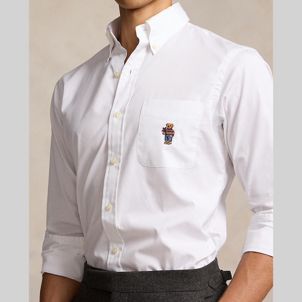 Polo Ralph Lauren เสื้อเชิ้ตผู้ชาย Custom Fit Polo Bear Poplin Shirt รุ่น MNPODSH37620510 หลากสี — صورة 4
