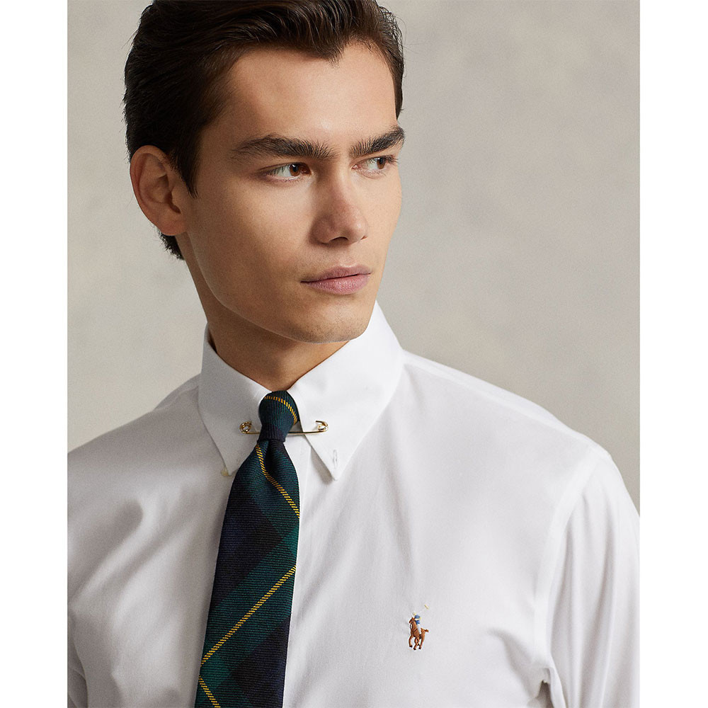 Polo Ralph Lauren เสื้อเชิ้ตผู้ชาย Custom Fit Oxford Shirt รุ่น MNPODSH37620378 สีขาว — صورة 5
