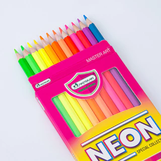 Master Art มาสเตอร์อาร์ต สีไม้ ดินสอสีไม้ 12 สี รุ่น NEON SET Special collection (1 กล่อง)