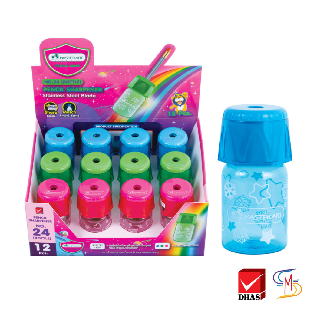 Master Art กบเหลา กบเหลาดินสอ แบบขวด No.24 คละสี จำนวน 1 ชิ้น