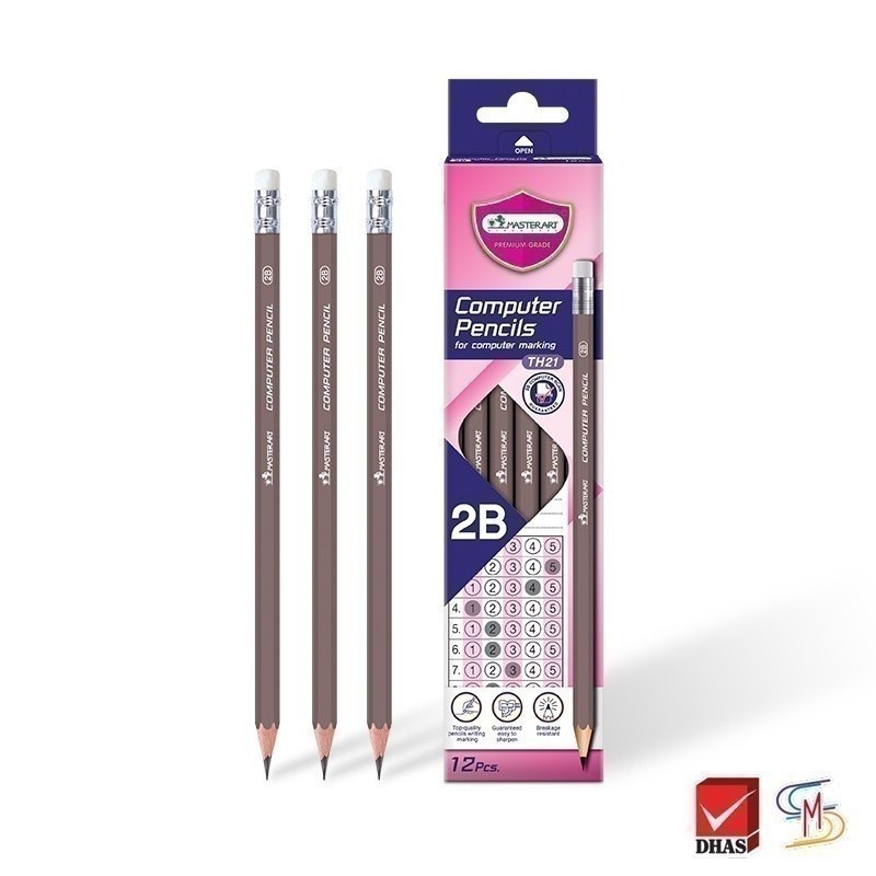 Master Art มาสเตอร์อาร์ต ดินสอ ดินสอดำ ดินสอ 2b 12 แท่ง TH21 จำนวน 1 กล่อง