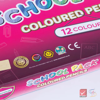 Master Art มาสเตอร์อาร์ต สีไม้ ดินสอสีไม้ 12 สี 144 แท่ง รุ่น School pack (1 ชุด)
