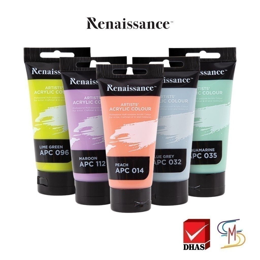 Renaissance สีอะคริลิค 75 มล. สีพาสเทล จำนวน 1 หลอด