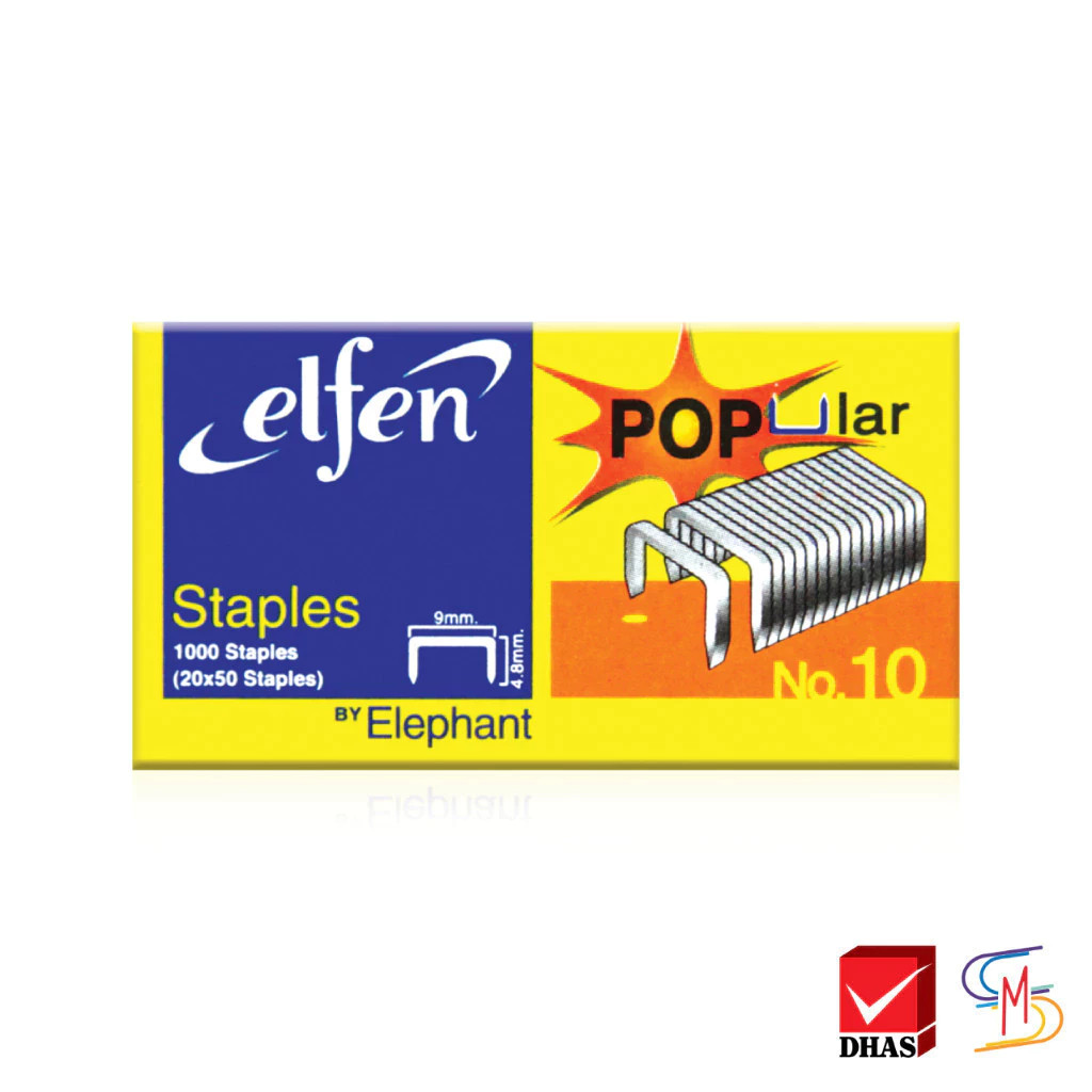Elfen ลวดเย็บกระดาษ No. 10 จำนวน 1 กล่อง