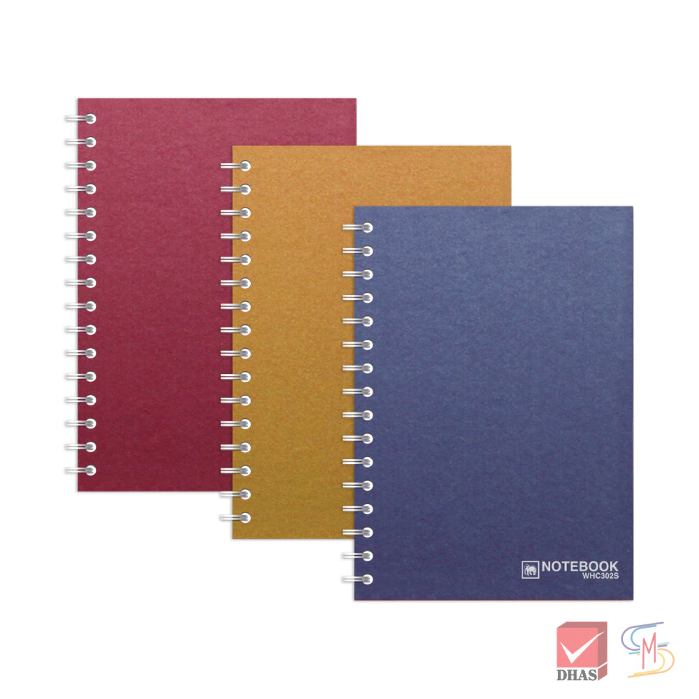 Elephant ตราช้าง สมุดโน๊ต สมุดริมลวด ปกแข็ง A5 WHC-302 70G 150S จำนวน 1 เล่ม (Satin)