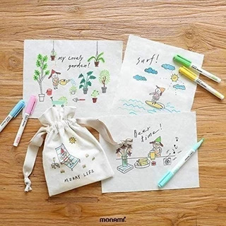 ปากกาเพ้นท์ผ้า ปากกาเขียนผ้า ชนิดติดถาวร ซักไม่ออก Monami Fabric Marker 470 มาร์คเกอร์เขียนผ้า (แบบเซ็ต)