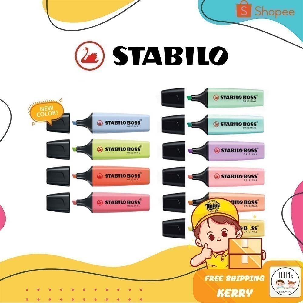 ปากกาเน้นข้อความ Stabilo Boss Original รุ่น Pastel แยกแท่ง