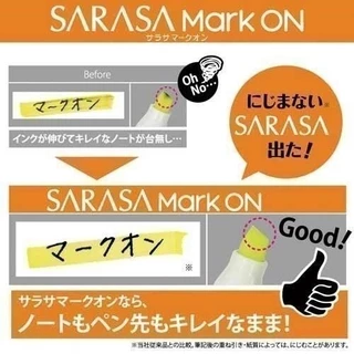 ปากกาเจล Sarasa Mark On น้ำแห้งเร็ว Zebra ขนาดหัว 0.4 MM และ 0.5 MM