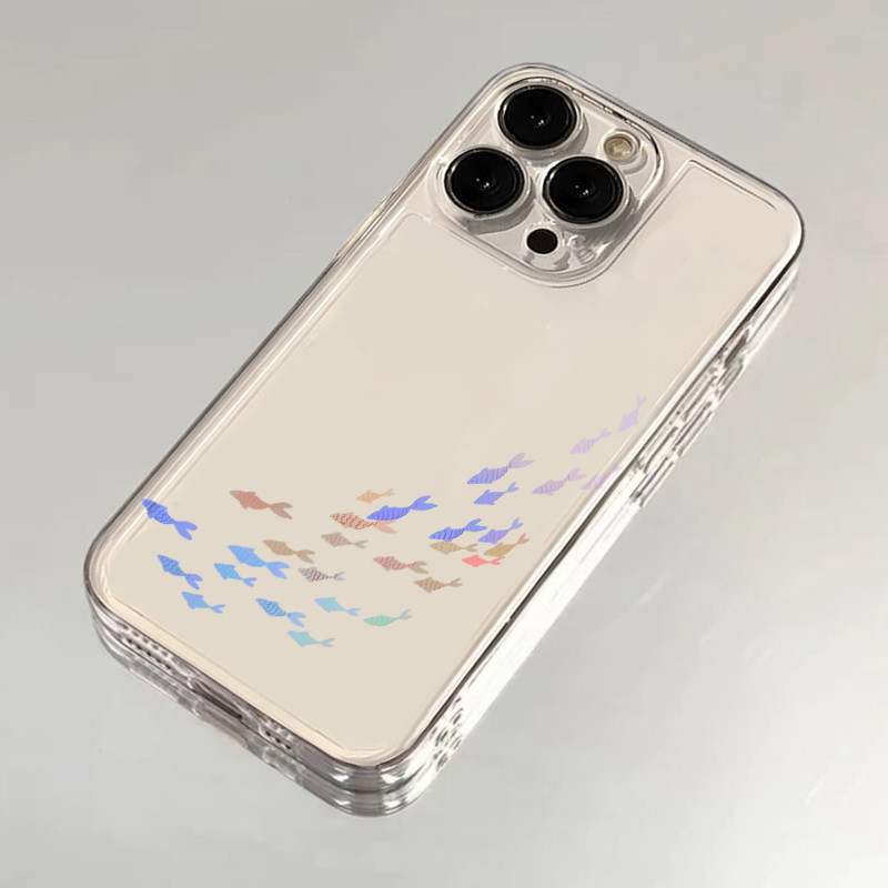 เคสไอโฟน เคส iPhone 17/16/15/14/13/12/11/XS/XR/X/Pro Max ลายฝูงปลาแฟนตาซี 🐠✨ ดีไซน์โรแมนติก + กันกระแทกพรีเมียม