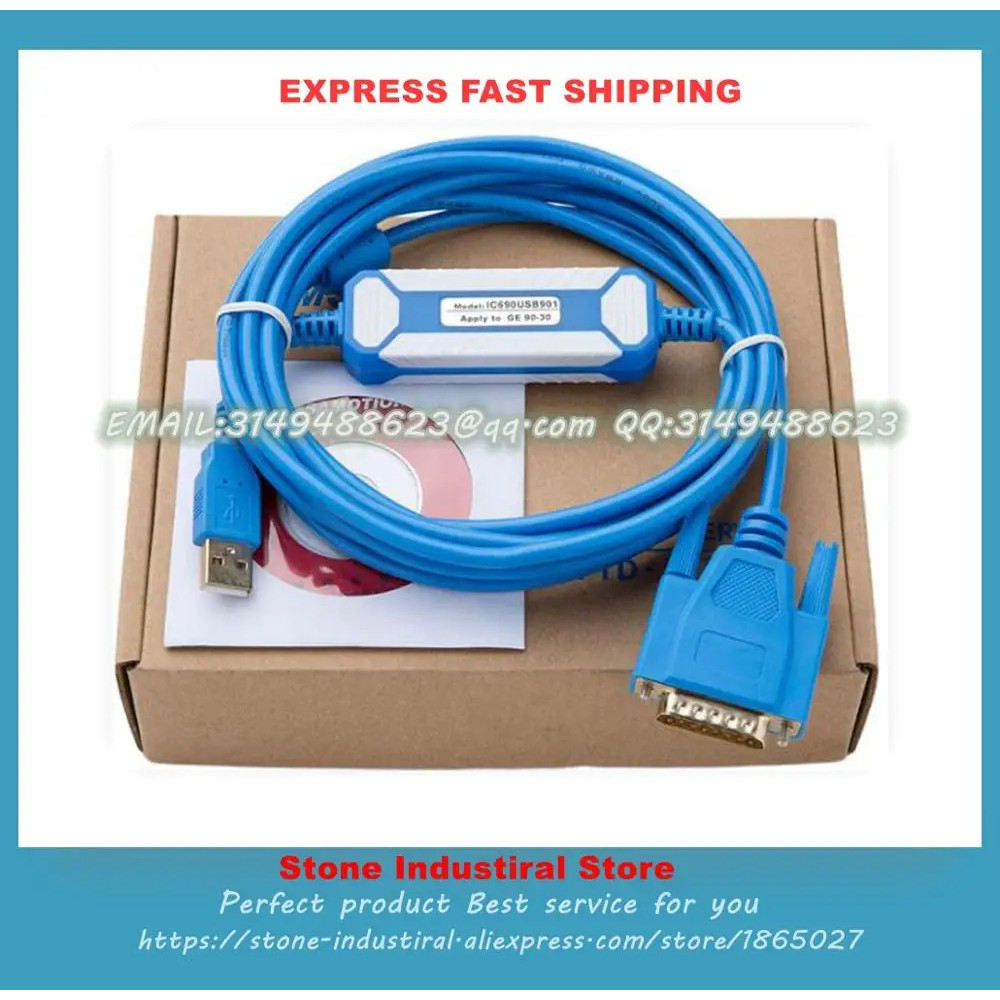 สายเคเบิลโปรแกรม IC690USB901 IC690USB901+ GE-90 GE-30 สำหรับ CS/CJ/CQM1H/CPM2C PLC RS232 2.5M ไดรเวอ