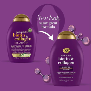 โอจีเอ็กซ์ ติ๊ก แอนด์ ฟูล + ไบโอติน แอนด์ คอลลาเจน แชมพู 385 มล. X2 OGX Biotin Collagen Shampoo 385 ml. x2