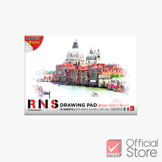 Renaissance สมุดวาดเขียน กระดาษ 100 ปอนด์ R-N-S ขนาด A4 เนื้อหยาบ 15 แผ่น จำนวน 1 เล่ม