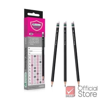 Master Art ดินสอดำ ดินสอไม้ 2B สำหรับเขียนและฝนข้อสอบ – จำนวน 1 กล่อง (12 แท่ง)