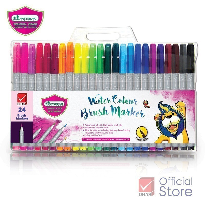 Master Art ปากกา ปากกามาร์คเกอร์ หัวพู่กัน 24 สี จำนวน 1 ชุด