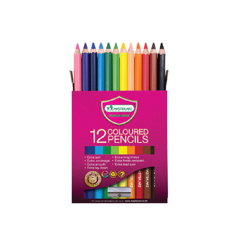 Master Art สีไม้ 12 สี รุ่นใหม่ (แท่งสั้น) พกพาสะดวก - 1 กล่อง thumbnail 3