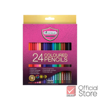 Master Art สีไม้ 24 สี รุ่นใหม่ (แท่งยาว) ระบายนุ่ม - 1 กล่อง