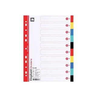 Elephant อินเด็กซ์ แบ่งตามหัวข้อด้วยสี 5 สี 1-10 A4 No.320 จำนวน 1 ชุด