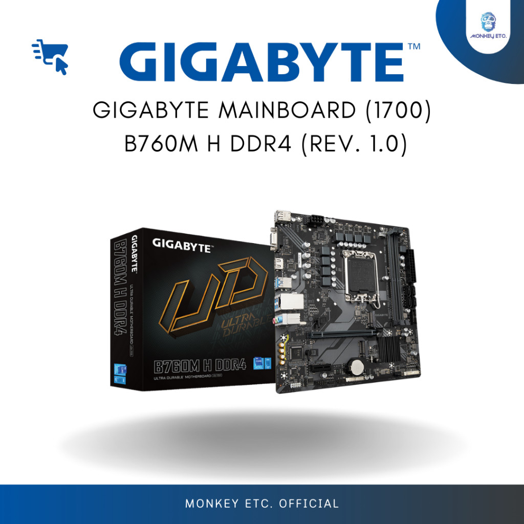 MAINBOARD (1700) GIGABYTE B760M H DDR4 (REV. 1.0)