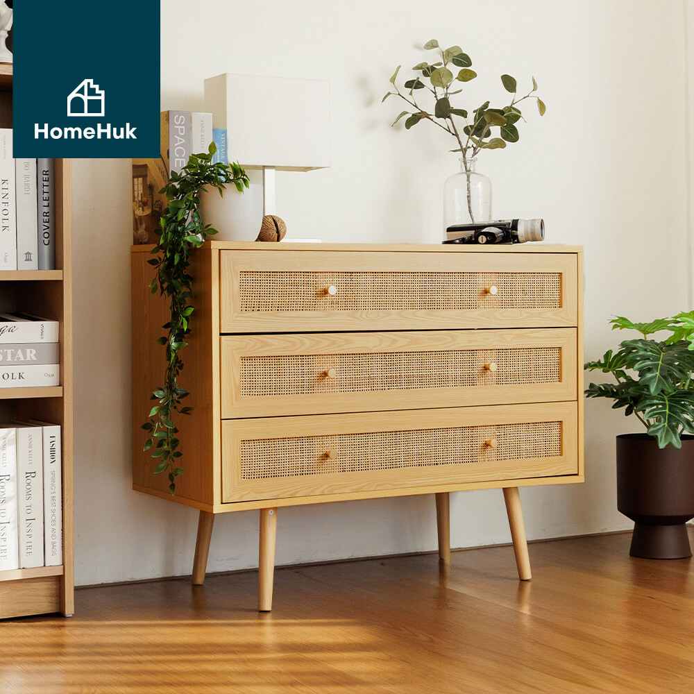 HomeHuk ตู้ลิ้นชัก 3 ชั้น - สีธรรมชาติ (รหัสสินค้า 440001139)