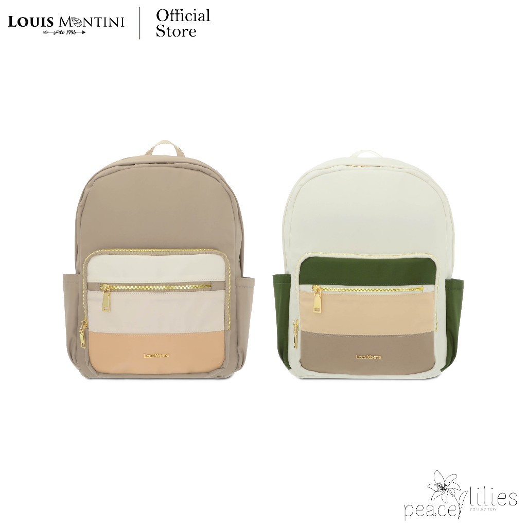 Louis Montini (Peace lilies) กระเป๋าเป้สะพายหลัง ผ้าไนล่อน Unisex Backpack BBP13