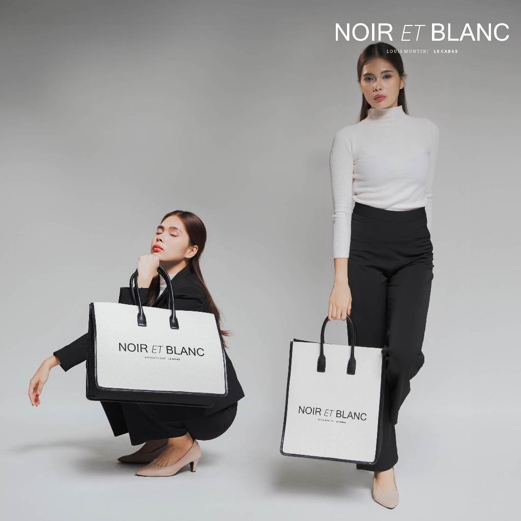 Louis Montini (Noir Et Blanc) กระเป๋าถือผู้หญิง Women's Tote Bag WHB16