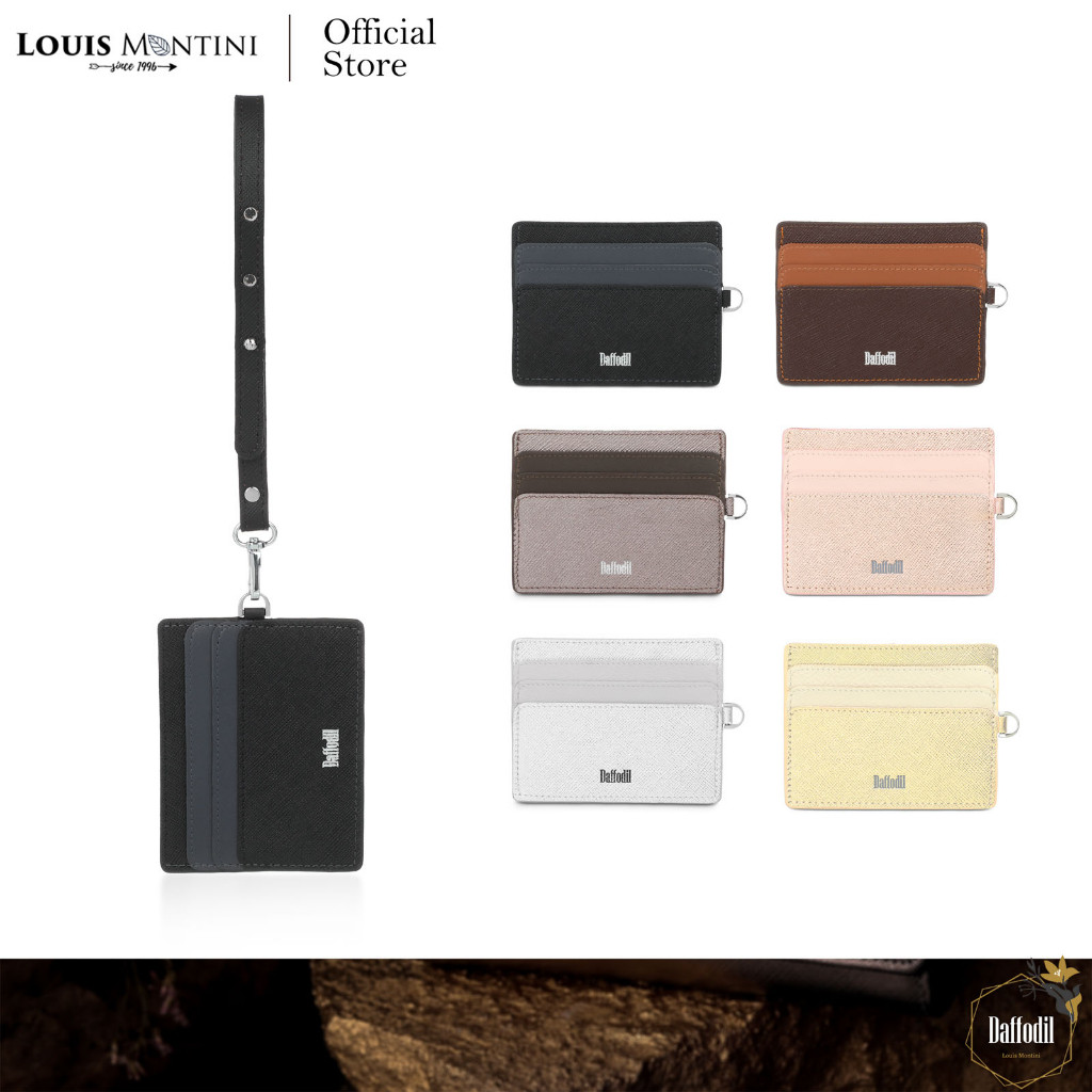Louis Montini (Daffodil) กระเป๋าเก็บบัตร Credit Card Holder กระเป๋าหนังวัวแท้ WK26