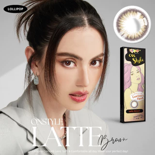 Lollipop OnStyle Contact Lens Latte Brown 0.00ถึง-1000 คอนแทคเลนส์