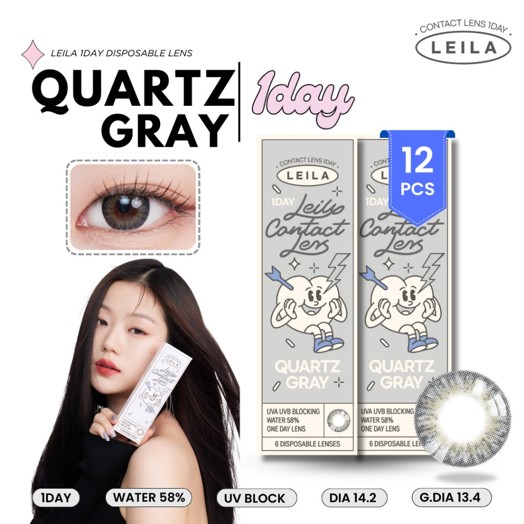 LEILA 1DAY Quartz GRAY 12ชิ้น*** คอนแทคเลนส์รายวัน