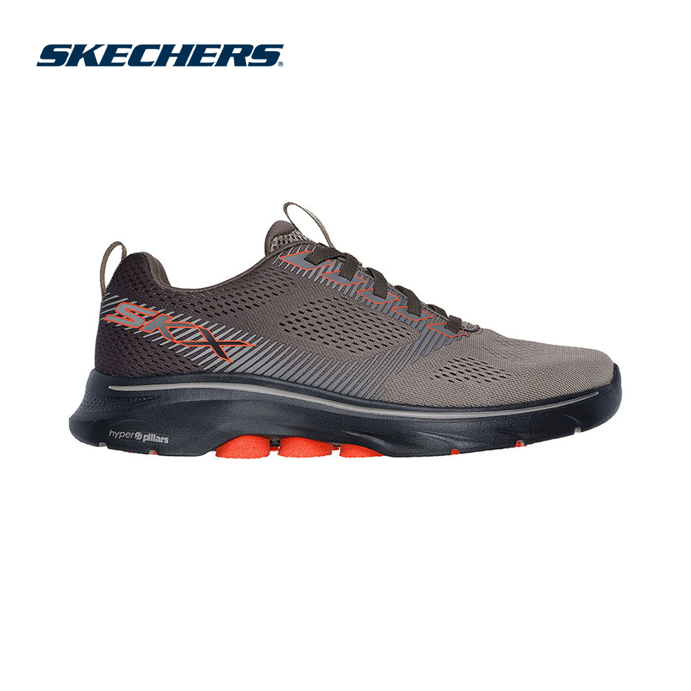 Skechers สเก็ตเชอร์ส รองเท้าผู้ชาย Men GOwalk 7 GOwalk Shoes - 216559-BRBK - Air-Cooled Goga Mat