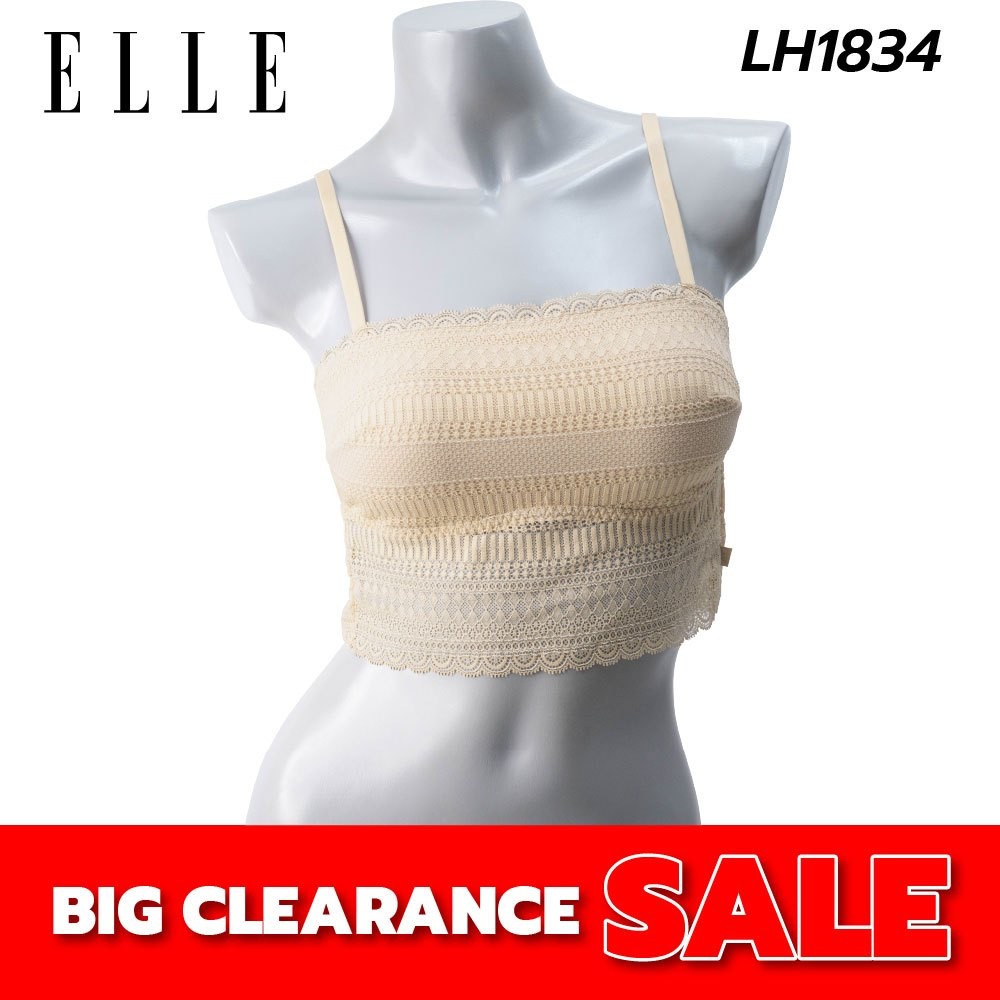 ELLE เสื้อบังทรง ตัวยาว ผ้าลูกไม้ทั้งตัว/Carmisole Bra   ฟองน้ำ 3D ถอดออกได้ รุ่น LH1834