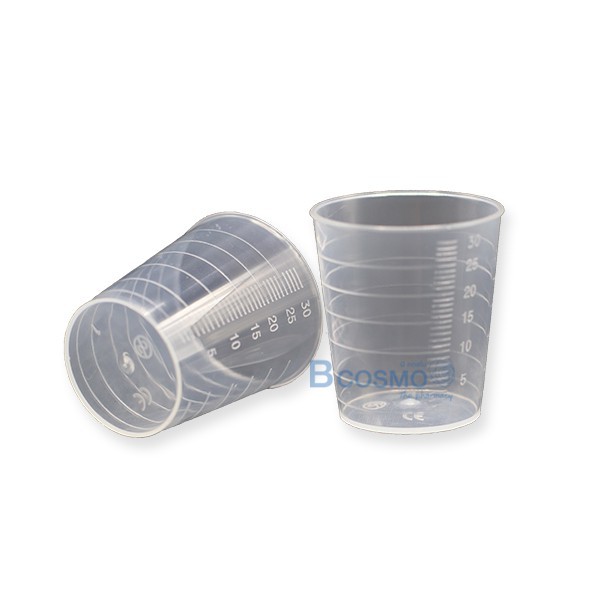 ถ้วยตวงพลาสติก มีฝาครอบ / ไม่มีฝาครอบ ถ้วยตวงยา พลาสติก ปลอดภัยต่อสุขภาพ (1 แพ็ค 10 ชิ้น) [ CLINIC HUB ] - รูปที่ 3