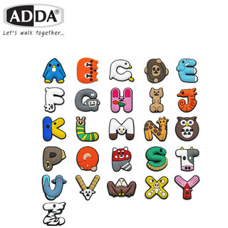ADDA ตัวติดรองเท้า ลายการ์ตูน ตัวอักษรภาษาอังกฤษ A-Z  รุ่น JB00A-Z